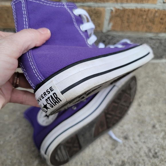 Converse All-Star Chuck Taylor Purple Canvas Hi-top Sneakers 6.5 - Picture 9 of 15